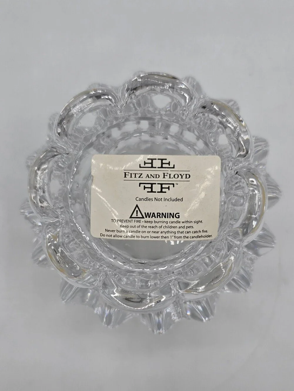 Fitz & Floyd Floral Glass Votive Candle Holder | Vintage